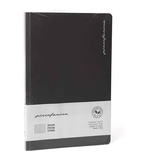 PININFARINA Segno Notebook Stone Paper, stone notebook, black cover, plain