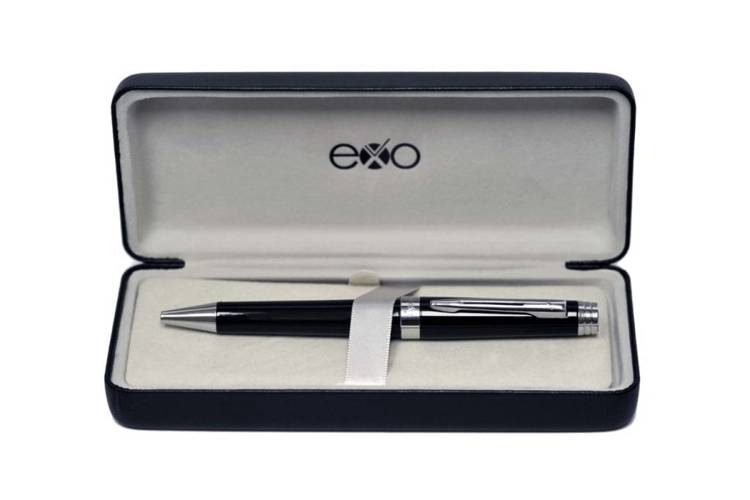 EXO Sagitta ballpoint pen, black, chrome finish