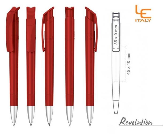 LE ITALY Revolution solid ALrPET ballpoint pen red