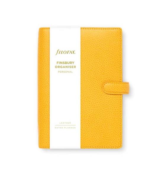 Organizer fILOFAX Finsbury Personal, natural leather in mustard color