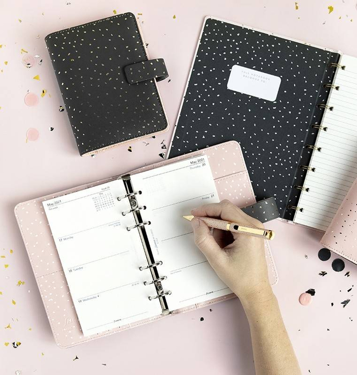 Organizer fILOFAX Confetti Personal, dark graphite, Charcoal motif