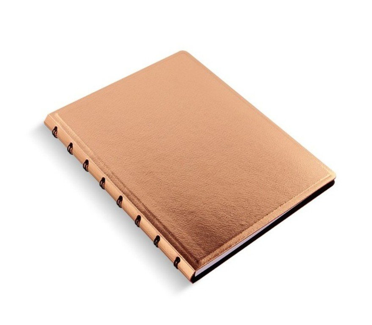 fiLOFAX SAFFIANO A5 Ruled Notebook Rose Gold