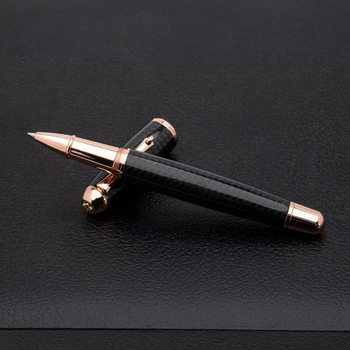 Pióro kulkowe Monteverde Super Mega, Carbon Fiber, wykończenia w kolorze różowego złota