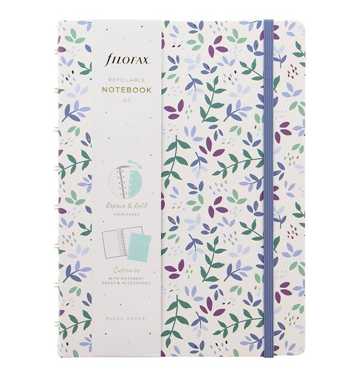 fILOFAX Garden Notebook A5 Lined Block White Floral Sunrise Theme