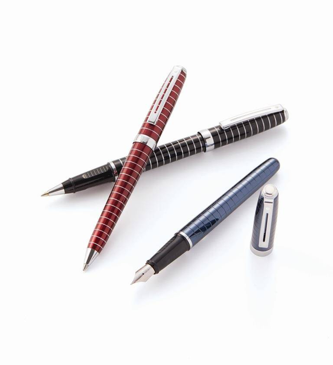 9164 Sheaffer Prelude Rollerball Pen, Black, Chrome Trim