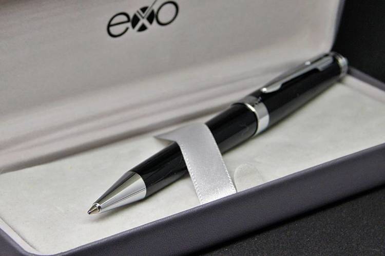 Długopis EXO Sagitta, czarny, wykończenia chromowane