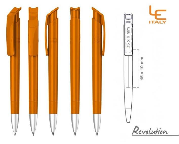 Długopis LE ITALY Revolution solid ALrPET pomarańczowy